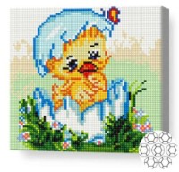 Алмазная картина по номерам Art Gallery Premium Цыпленок в скорлупе 20x20cm (BJ390)