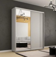 Dulap cu uşi glisante Mobildor-Lux Compact Lines/Mirror 220x210 Grey (00013171)