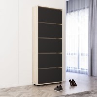 Rafturi pentru pantofi Mobildor-Lux Leo 100x27x203 Oak Sonoma/Anthracite (00013540)