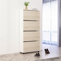 Rafturi pentru pantofi Mobildor-Lux Leo 50x27x164 White/Oak Sonoma (00013441)