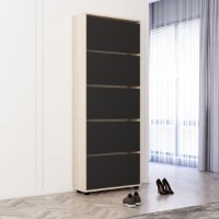 Rafturi pentru pantofi Mobildor-Lux Leo 90x27x203 Oak Sonoma/Anthracite (00013519)