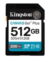 Карта памяти Kingston SDXC Canvas Go! Plus Gen 4 512Gb Class 10 UHS-I U3 V30 (SDG4/512GB)