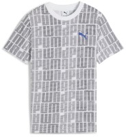 Tricou pentru copii Puma Ess Logo Lab All-Over Print Puma White, s.164