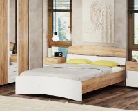 Кровать Пехотин Милана 140 Дуб Тахо/Белый