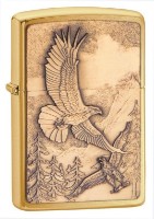 Brichetă Zippo 20854 Eagle Emblem Brushed Brass