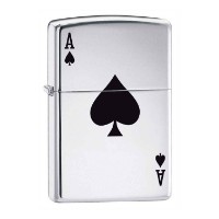 Зажигалка Zippo 24011 Regular Hi Polish Chr Lucky Ace