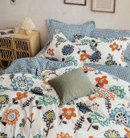 Lenjerie de pat O’llessya New Style De Luxe 200x220cm Albastru/Verde/Roșu (V-130/26)