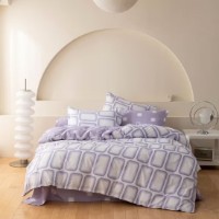 Постельное бельё O’llessya New Style New Style 200x220cm Violet/Alb (V-85/15)