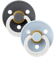 Пустышка BIBS Colour Glow 2 Pack - Iron/Baby Blue 0+ months (110266)
