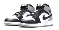 Ботинки детские Nike Air Jordan 1 Mid Bg White/Light Smoke Grey/Black, s.36