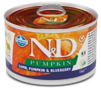 Hrană umedă pentru câini Almo Nature N&D Mini Lamb Pumpkin & Blueberry 140g