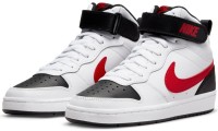 Bocanci pentru copii Nike Court Borough Mid 2 Gs White/Black/University Red, s.36