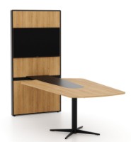 Письменный стол Deco 92/120x254/262x75 Oak Sonoma/Black (T6MC2612)