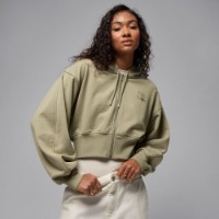 Hanorac damă Nike W Jordan Flt Flc Ft Fz Mod Crop Medium Khaki/Thermal Green, s.M