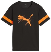 Tricou pentru copii Puma Attacanto Logo Puma Black/Heat Fire, s.128