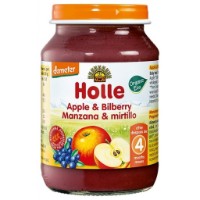 Piure pentru bebeluși Holle Bio Organic Apple & Bilberry 190g