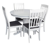 Комплект для столовой Evelin Capella V White + 4 Wenyl White/NV-10WP Grey