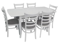 Комплект для столовой Evelin HV-29V White + 6 Coco White/NV-10WP Grey