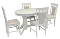 Set masă și scaune Evelin HV-31N Cream Light + 4 Deepa R Cream Light/NV-1WP Grey