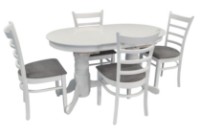 Комплект для столовой Evelin HV-31N White + 4 Coco White/NV-10WP Grey