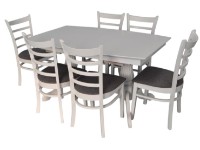 Комплект для столовой Evelin HV-32V White + 6 Coco White/NV-10WP Grey