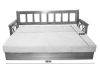 Диван Viitorul Acordeon P Light Oak/White HO2 N23 Blue (1972)