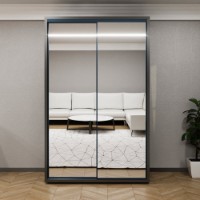 Dulap cu uşi glisante Bayro Parma 1400x2250x600 Anthracite (606489)