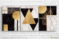 Pictură ArtDesign Geometry gold and marble 40x57cm 3pcs (FG-10005)