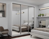 Dulap cu uşi glisante Nex Home Mirror 220x60x220cm White (NX-00001730)