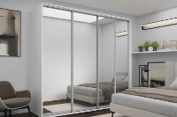 Dulap cu uşi glisante Nex Home Mirror 300x60x240cm White (NX-00001767)