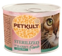 Влажный корм для кошек Petkult Cat Sterilised Rabbit Formula 185g