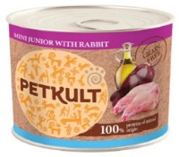 Влажный корм для собак Petkult Adult Junior Mini Rabbit 185g