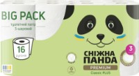 Туалетная бумага Снежная Панда Premium Classic Plus 3 plies 16 rolls