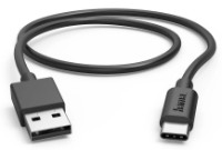Cablu USB Hama USB-A to USB-C 0.5m Black (201705)