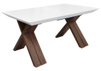 Masă pentru bucătărie Deco Madrid 160/210/260/310/360x100x79 White/Walnut (MMAD-MLLC-WHTITL)