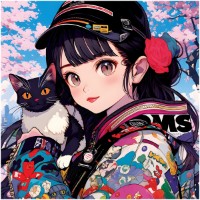 Пазл Три Совы Аниме девочка с котиком 64шт