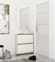 Rafturi pentru pantofi Mobildor-Lux Leo Slim 100x16x86 Oak Sonoma/White (00012962)