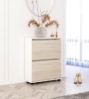 Обувница Mobildor-Lux Leo Slim 100x16x86 White/Oak Sonoma (00013667)