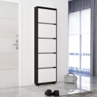 Rafturi pentru pantofi Mobildor-Lux Leo Slim 90x16x203 Anthracite/White (10008939)