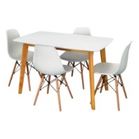 Комплект для столовой Evelin Cooper White/Bella Beech + 4 LC-021 White