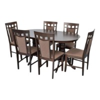 Комплект для столовой Evelin HV-24V Chocolate + 6 Deepa R Chocolate/Ekea-12 Dark Brown