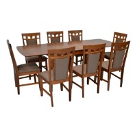 Комплект для столовой Evelin HV-27V Burnish Oak + 8 Deepa R Burnish Oak/Ekea-12