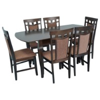 Комплект для столовой Evelin HV-29V Chocolate + 6 Deepa R Chocolate/Ekea-12 Dark Brown