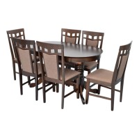 Комплект для столовой Evelin HV-31N Chocolate + 6 Deepa R Chocolate/Ekea-12 Dark Brown