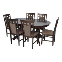 Комплект для столовой Evelin HV-33V Chocolate + 6 Deepa R Chocolate/Ekea-12 Dark Brown