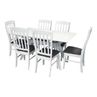 Комплект для столовой Evelin Raffles Rectangular White + 6 Wenyl White/NV-10WP Grey