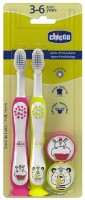 Детская зубная щётка Chicco Milk Teeth 3-6 years Pink/Yellow 2pcs