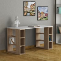 Masa de birou Trendy Colmar White/Oak 140x75x60cm GTR000990