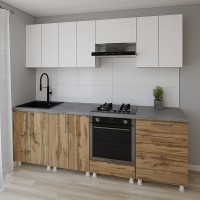 Кухонный гарнитур Smartex K4 240 White/Dark Oak (30148)