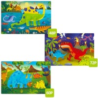 Puzzle Mideer Dinosaur World 3in1 Level 4 (6936352516439)